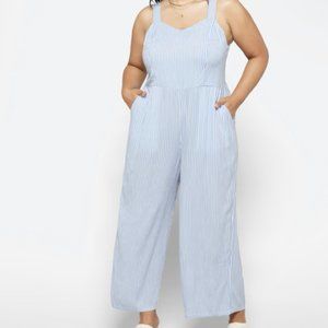 Blue & White Pin Stripped Jumpsuit